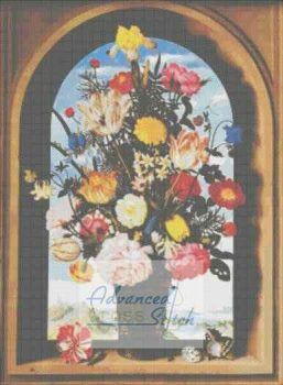 Bouquet in Arched Window