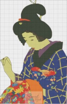 Japanese geisha stitching pattern.