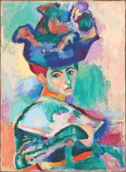 A vibrant portrait capturing a Woman with a Hat.